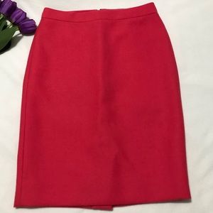 J. CREW No. 2 Wool Pencil Skirt Hot Pink size 2